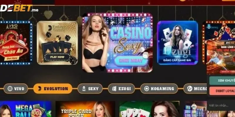 Tổng hợp các sản phẩm hấp dẫn chỉ có tại casino Debet